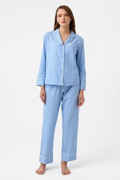 Mavi çizgili Hera Pijama Alt