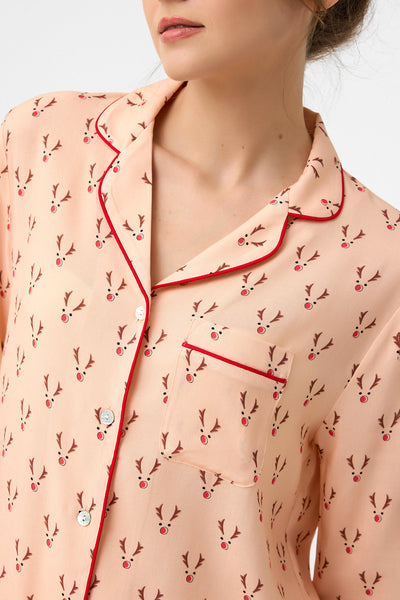 Geyik desenli Hera Pijama Takım