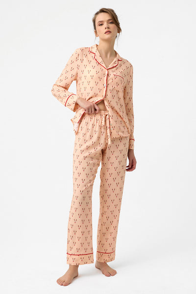 Geyik desenli Hera Pijama Takım