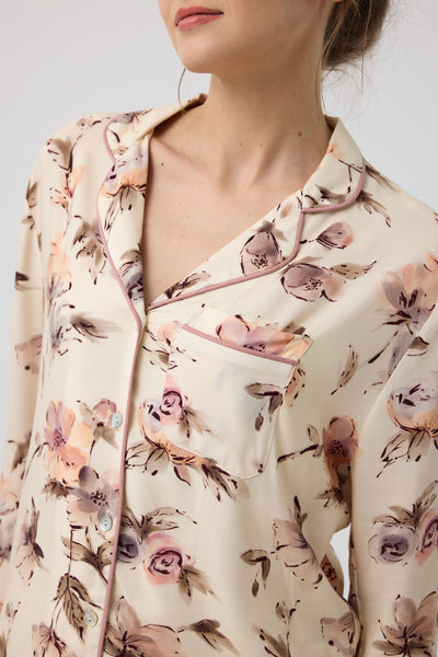 Pastel çiçek desenli Hera Pijama Takım