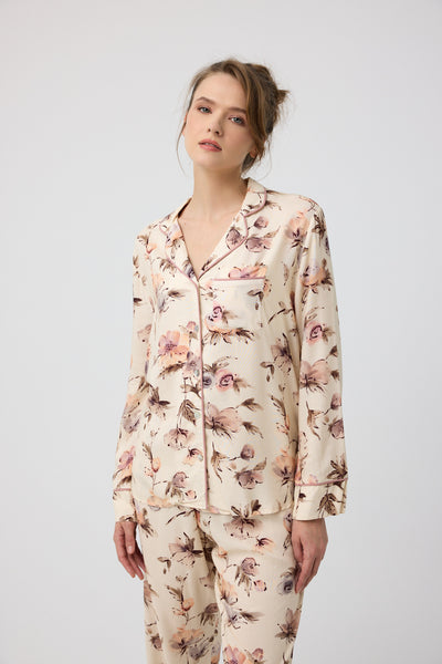 Pastel çiçek desenli Hera Pijama Takım