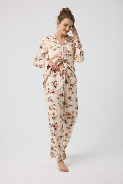 Pastel çiçek desenli Hera Pijama Takım