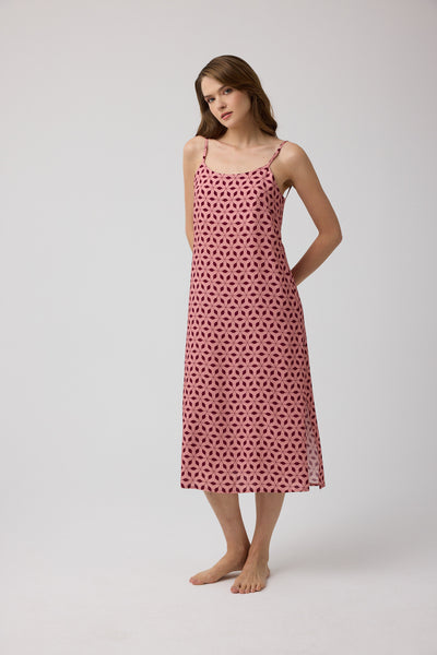 Bordo desenli Femina Gecelik / Elbise