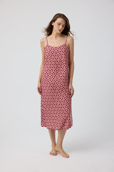 Bordo desenli Femina Gecelik / Elbise