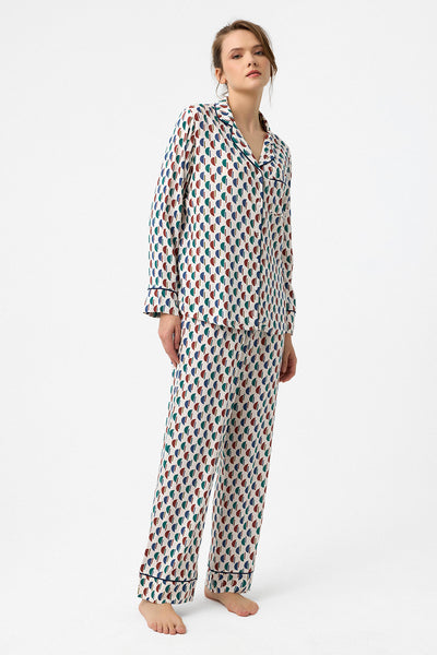 Lacivert biyeli Hera Pijama Takım