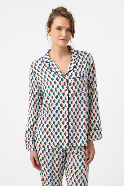 Lacivert biyeli Hera Pijama Takım