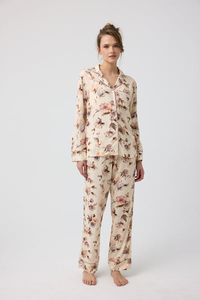Pastel çiçek desenli Hera Pijama Takım