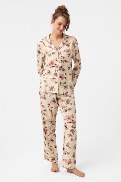 Pastel çiçek desenli Hera Pijama Takım