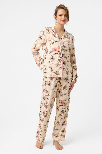 Pastel çiçek desenli Hera Pijama Takım