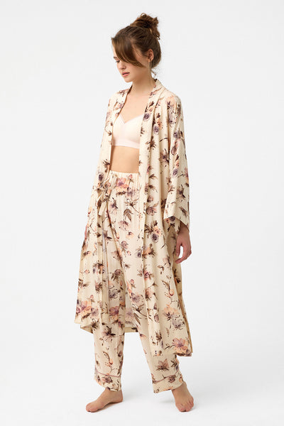 Pastel çiçek desenli Elissa Kimono