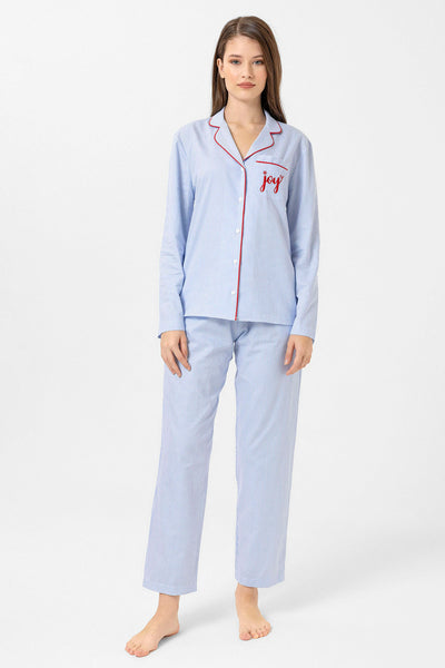Mavi çizgili lara Pijama Alt
