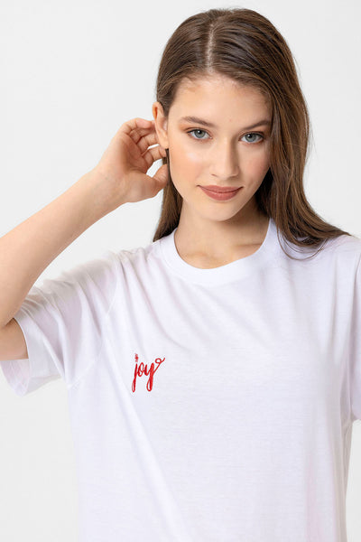 "joy" nakışlı Dalia T-shirt