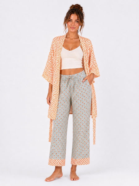 Mint yeşili çiçek desenli Hera pijama Takım