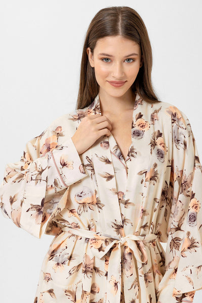 Pastel çiçek desenli Elissa Kimono