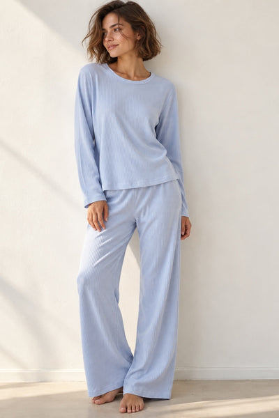 Mavi Vesta esnek kumaş pijama takım