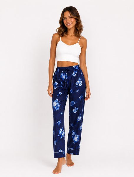 Lacivert çiçekli Hera Pijama Alt
