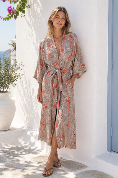 Palmiye desen Elissa Kimono