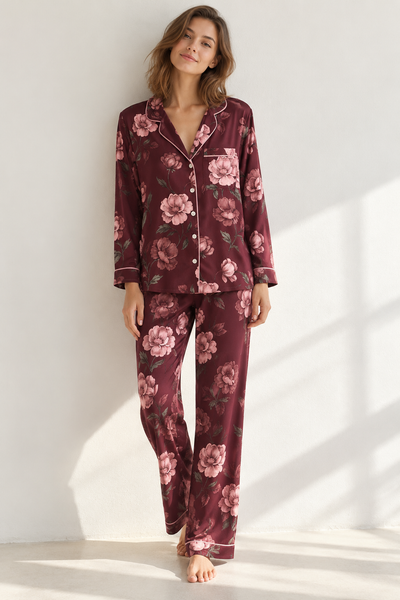 Çiçek desenli Hera Pijama Takım