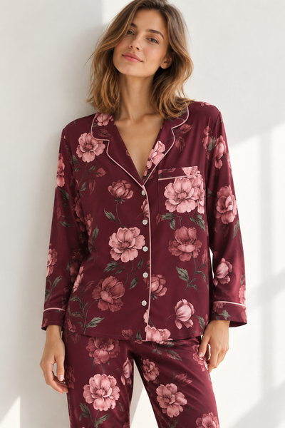 Çiçek desenli Hera Pijama Takım