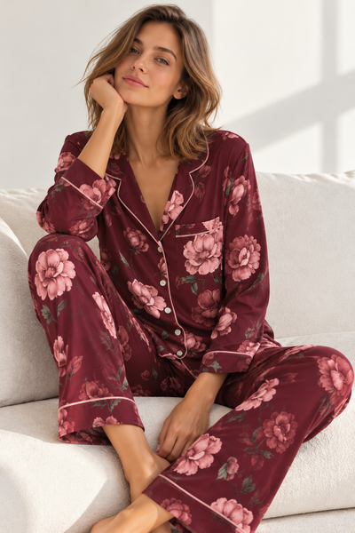 Çiçek desenli Hera Pijama Takım