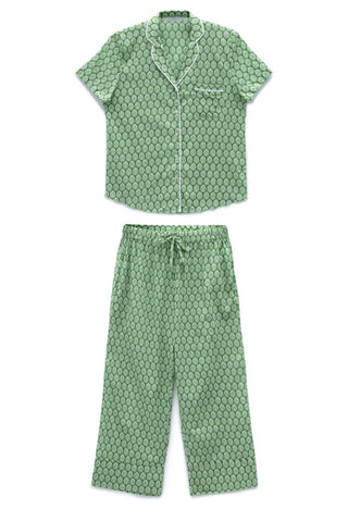 Yeşil desenli Pijama Takım