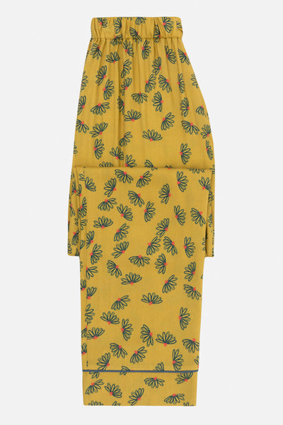 Yağ yeşili çiçek desenli Hera Pijama Takım