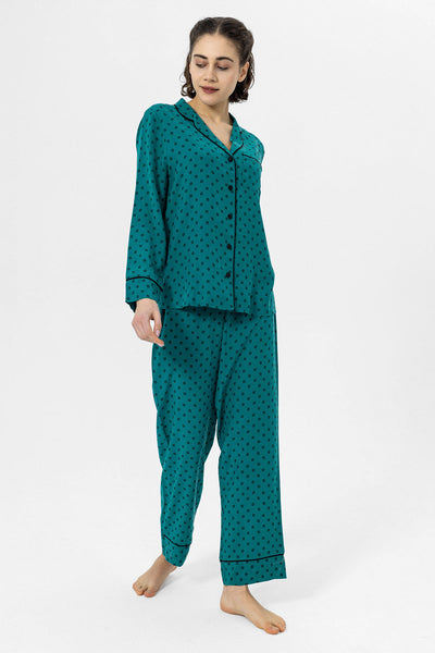 Cupro yeşil Hera Pijama Takım